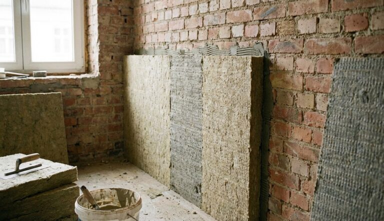 Isolant collé sur un mur mitoyen