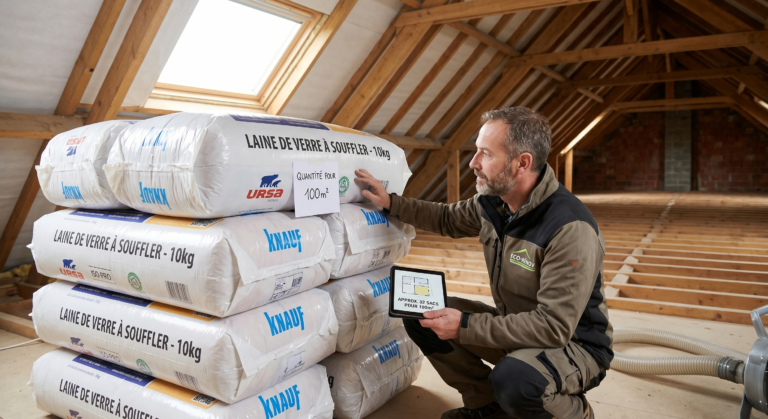 Combien de sac de laine de verre pour isoler une surface de 100m2