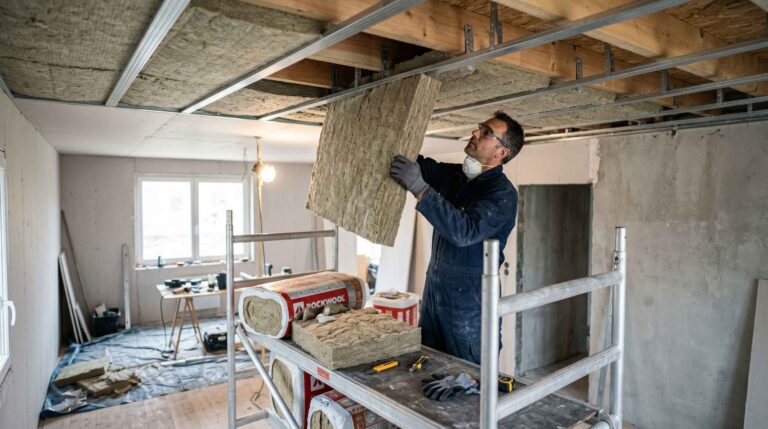comment poser de la laine de roche au plafond pour une isolation optimale